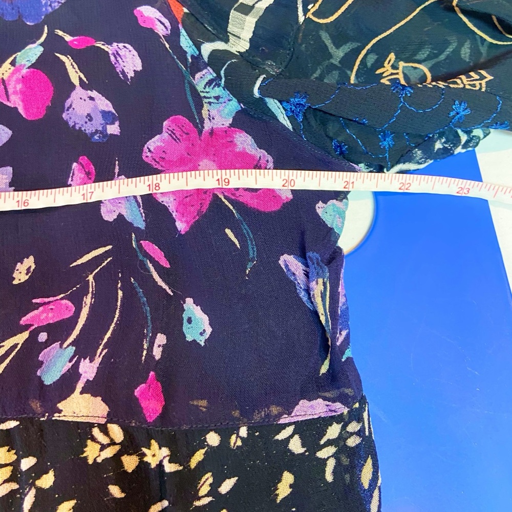 Sacred Threads Black Floral Patchwork Women's Ray… - image 8